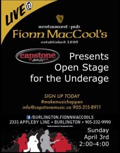 Openstage for the underage at fionn Mcools