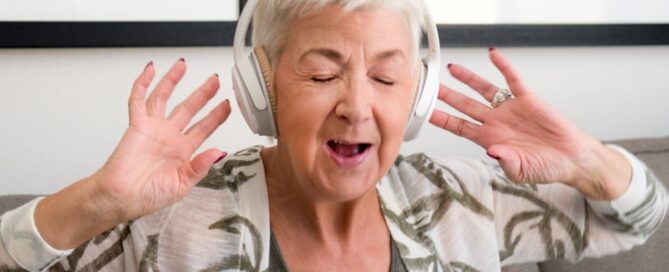 Adult taking singing lessons