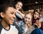 Motivated Teens Playing Learning Music