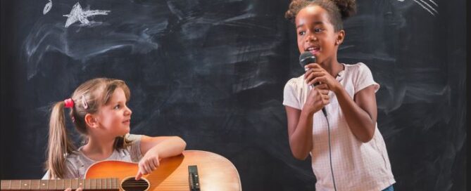 Young Girls at Music School Lessons