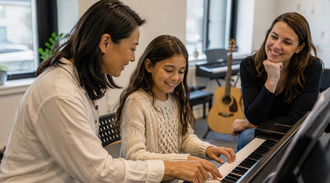 New Burlington Student Learning Music